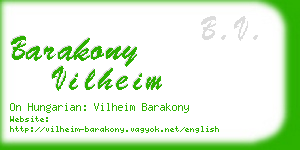 barakony vilheim business card